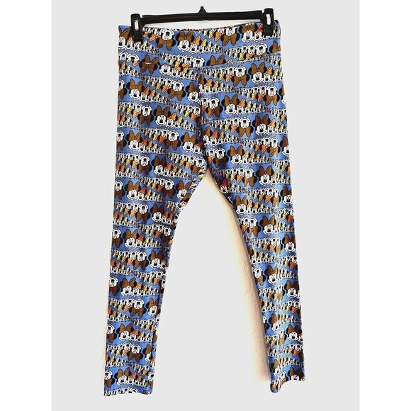 LuLaRoe Blue Mickey Mouse Leggings Disney Woman's One Size Tall & Curvy - Picture 1 of 16